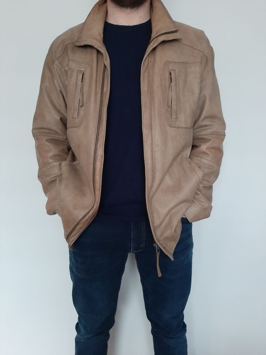 Kurtka skórzana męska, rozmiar L firmy Ochnik