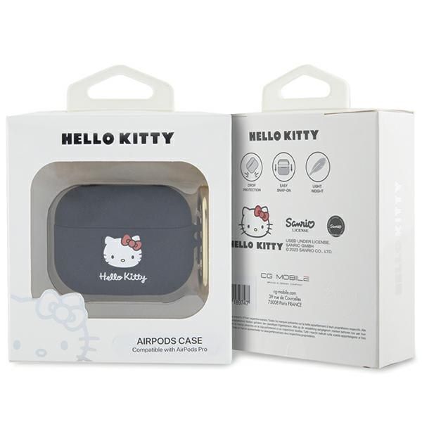 Hello Kitty HKAP3DKHSK Airpods Pro coverczarny/black Silicone 3D Kitty Head