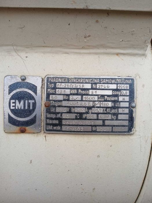 Prądnica, generator 100 kW