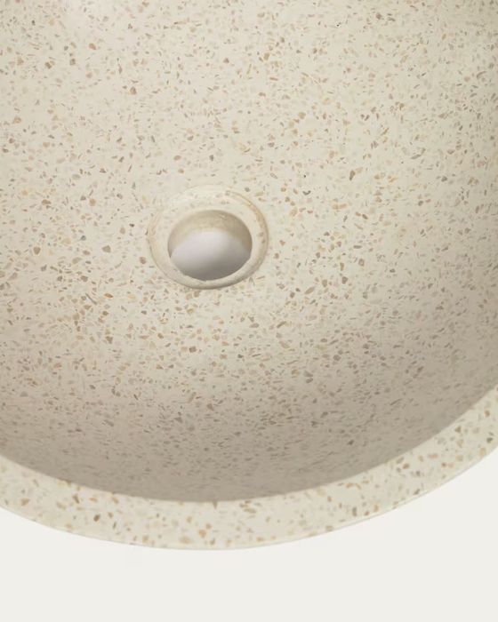 Lavatório novo de bancada Delina terrazzo branco Ø 40 cm