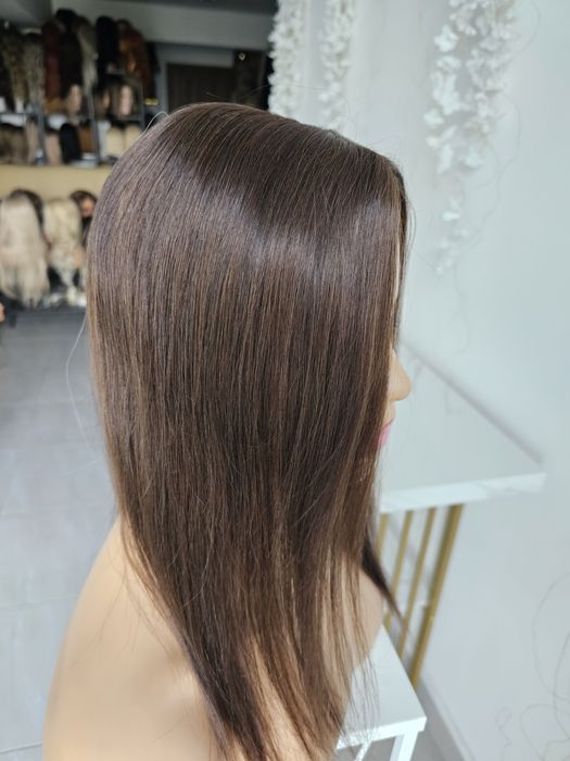 Lekki tupet topper Anna włosy naturalne naturalny brąz