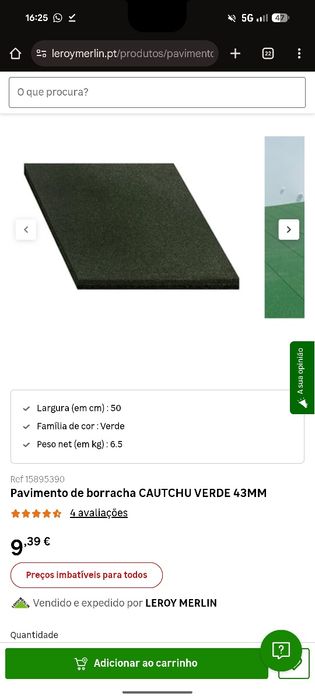 Pavimento de borracha