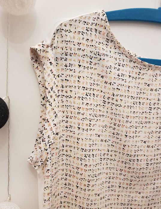 Wiosenno-letnia bluzka z łączonych materiałów Promod rozm. 40/42 L/XL