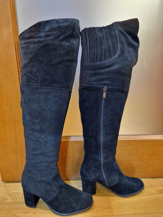 Muszkieterki czarne zamsz 38