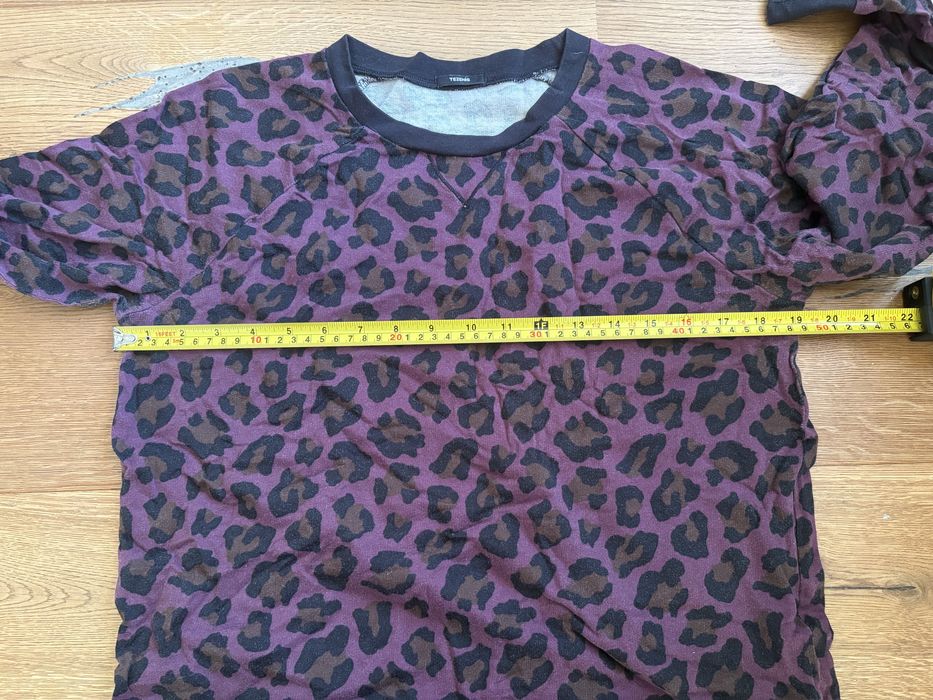 Fioletowa bluza damska w panterkę Tezenis 100% bawełna M