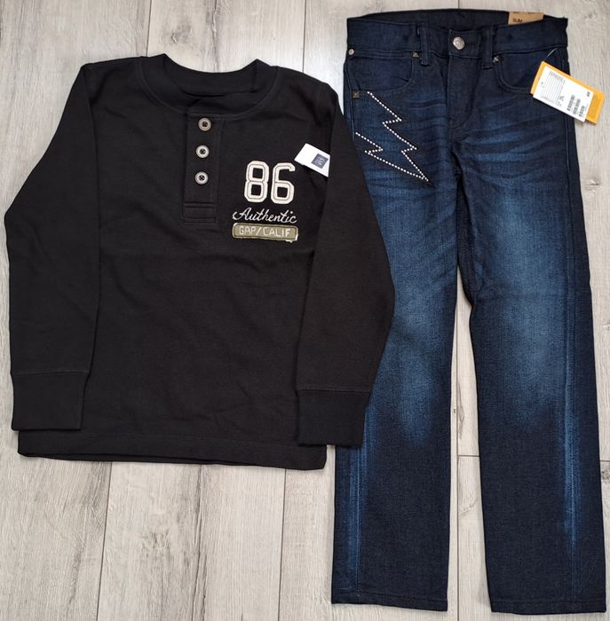 Okazja 122 firmowe ZIMA chłopiec spodnie bluzki H&M Gap