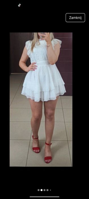 Biały elegancki kombinezon shein M