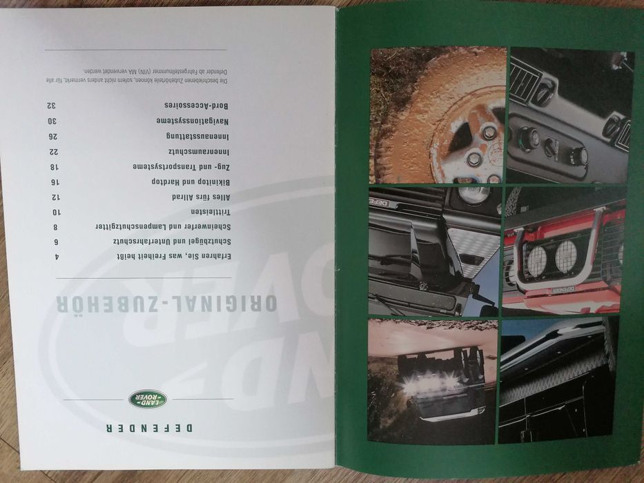 Prospekt Land Rover Defender Wyposażenie dodatkowe.