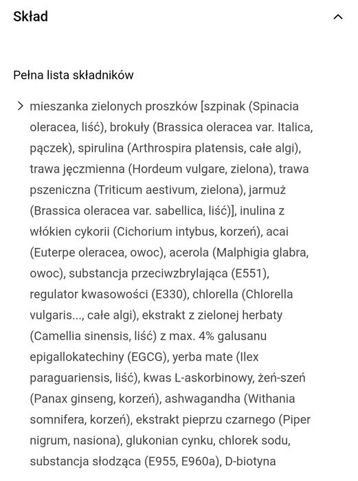 Zoe Boss Greens błonnik wzdęcia detoks