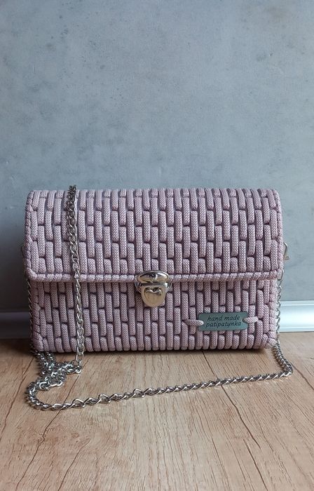 Torebka handmade pudrowy róż