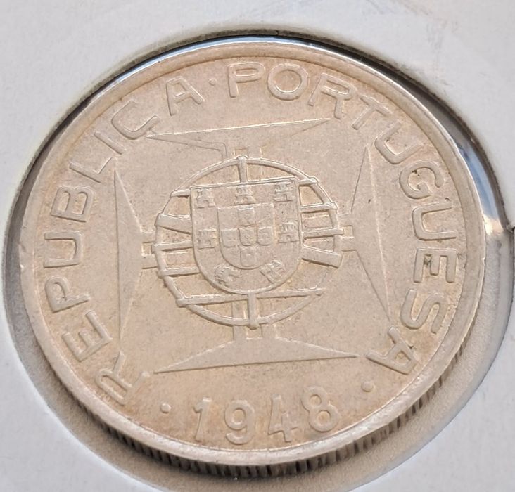 São Tomé e Príncipe - 5$00 1948 Prata