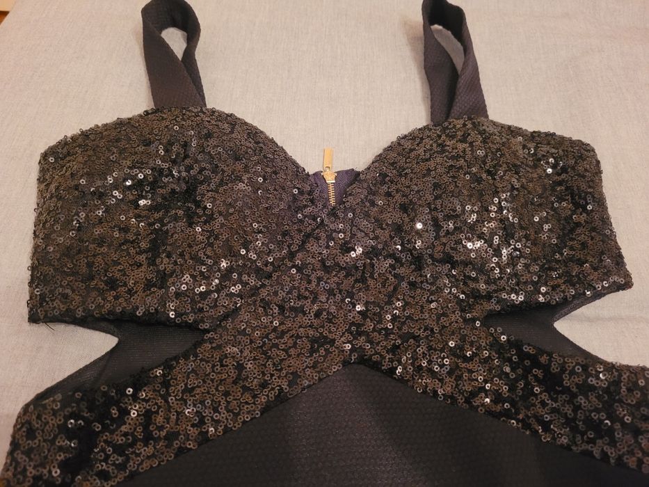 Vestido Preto lantejoulas brilhante