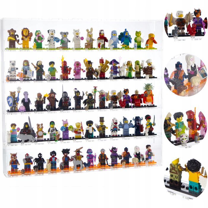 Duża Gablota Pojemnik Witryna Na 60 Lego Minifigurki Plus Ekstra Stud