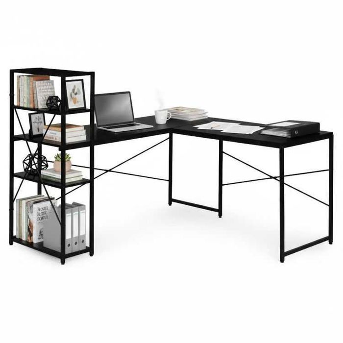 NOWE Biurko Narożne Gamingowe Czarne Duże Komputerowe Do Biura Szkolne