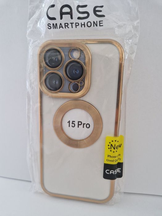 Beauty Clear Case do Iphone 15 Pro złoty