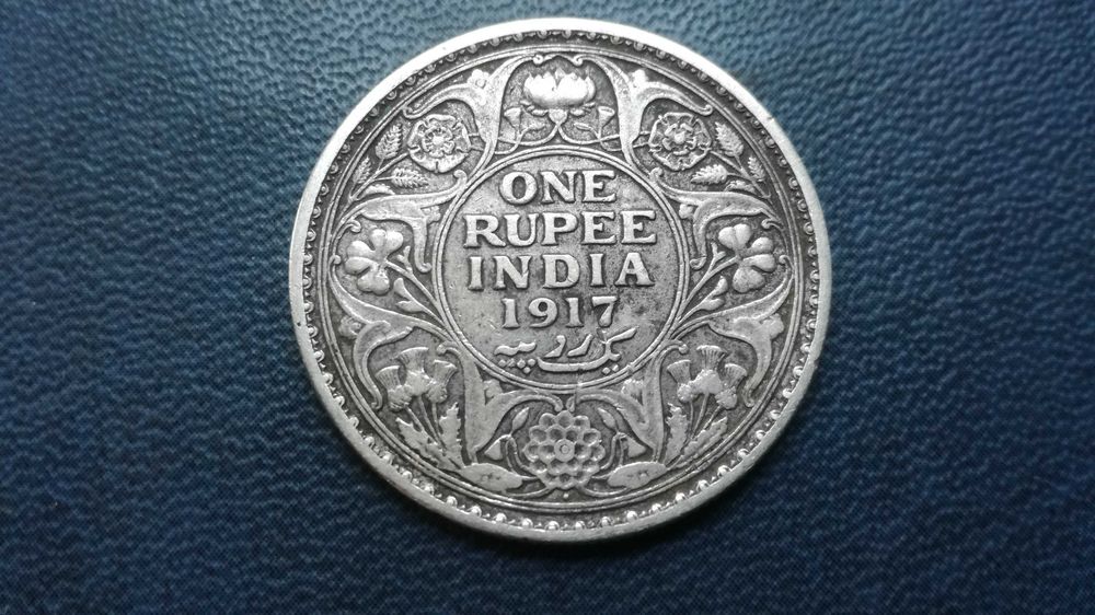 Indie Brytyjskie 1 rupia 1917 Bombaj_srebro