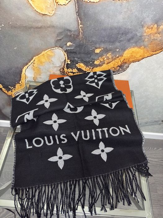 Шарф LV Луі Віттон чорний коричневий