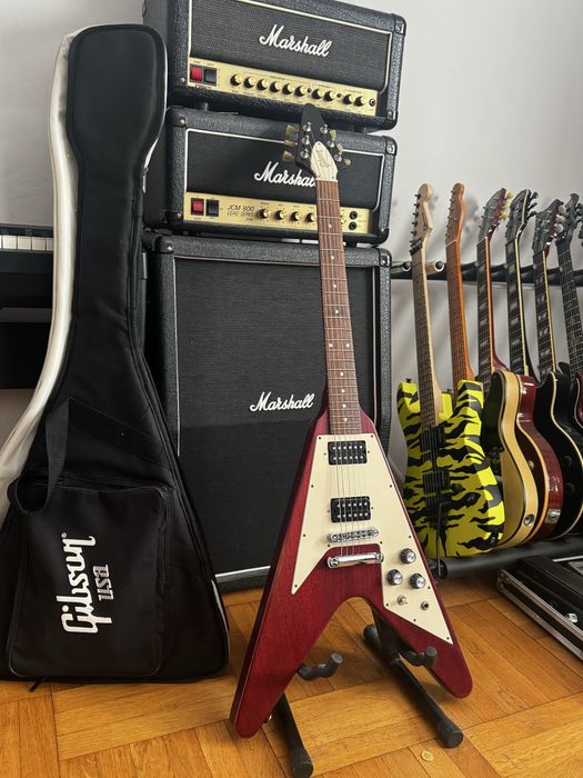 Gibson flying v cherry faded