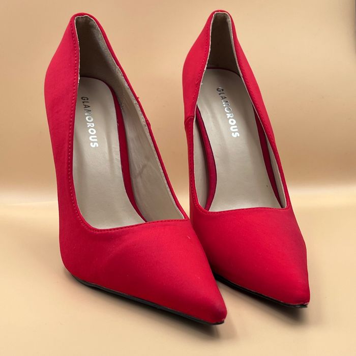 Вечерние Туфли лодочки красные на шпильке