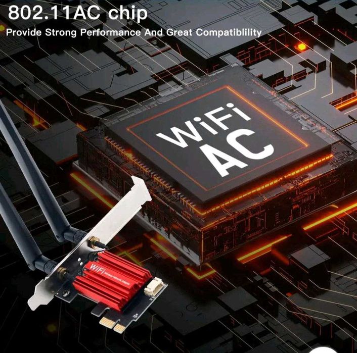 НОВА мережева PCI-E карта FENVI AC1200 (wi-fi+bluetooth)