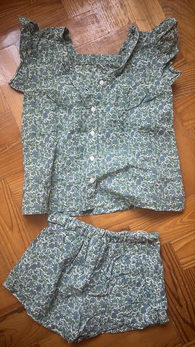 Conjunto algodao florzinhas