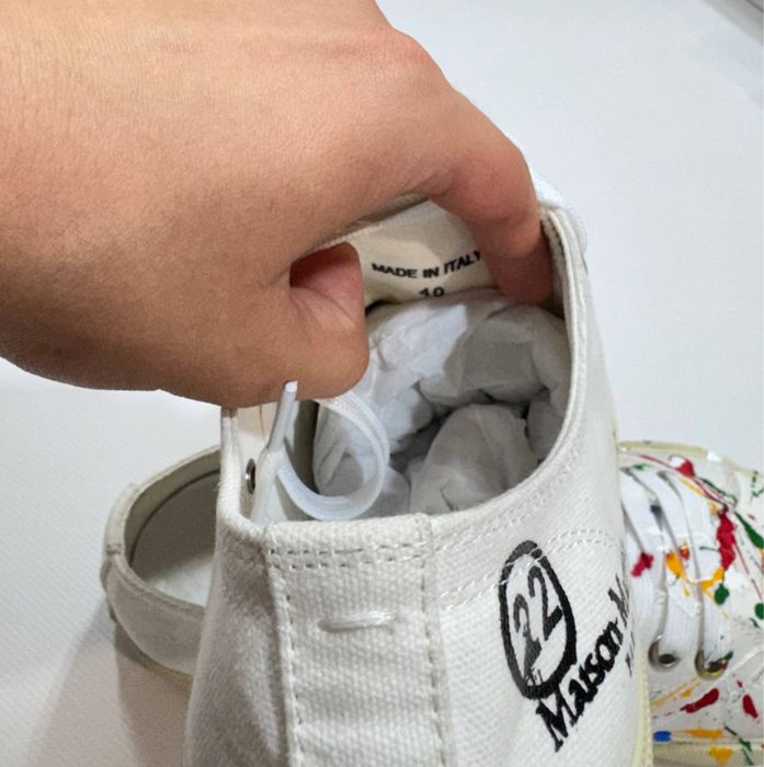 кеды Maison Margiela Tabi White Paint Sneaker 42 43