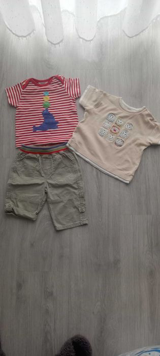 Zestaw chłopięcy 3-6m-cy, t-schirt 2 sztuki,spodenki