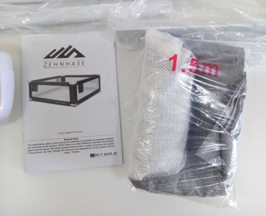 NOWA Barierka ochronna do łóżka Zehnhase 150 cm szara wysoka