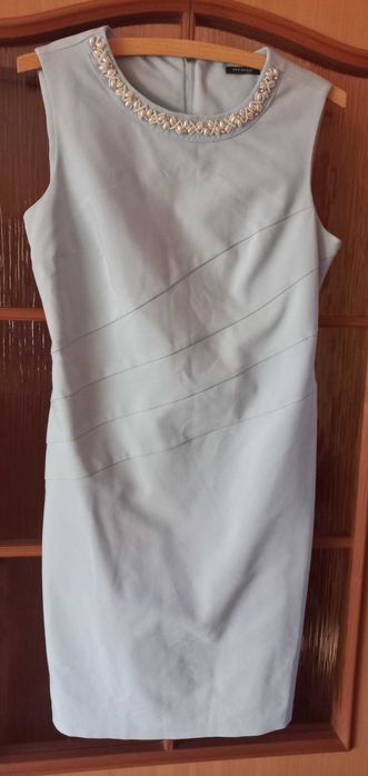 Sukienka elegancka ołówkowa ORSAY 38 błękitna