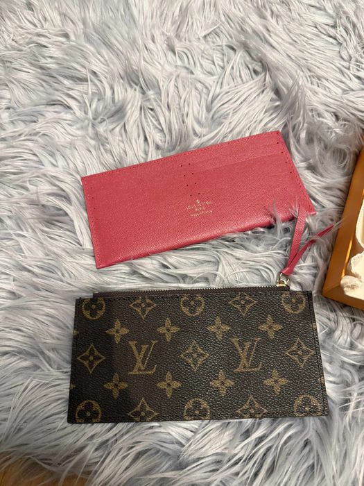 Kosmetyczka portfel na karty LV saszetka Logo różowa brazowa  2 sztuki