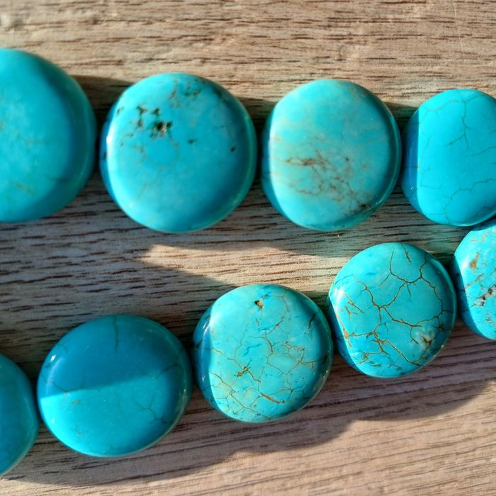 naszyjnik z prawdziwych TURKUSÓW kamieni