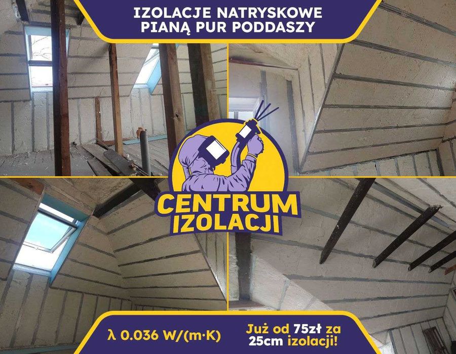 Ocieplanie PIANĄ PUR | Ocieplenie dachu PIANĄ PUR | Ocieplenie poddasza PIANKĄ PUR | Izolacja Poddasza PIANKĄ PUR | PIANA PUR | CELULOZA | PROMOCJA |