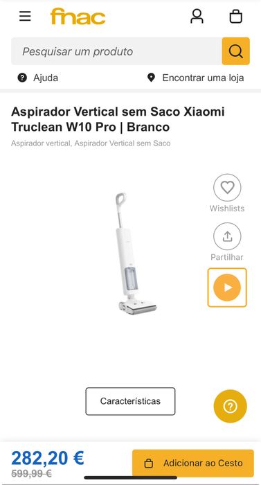 Aspirador lavadora Xiaomi Truclean W10 Pro garantia 3 anos