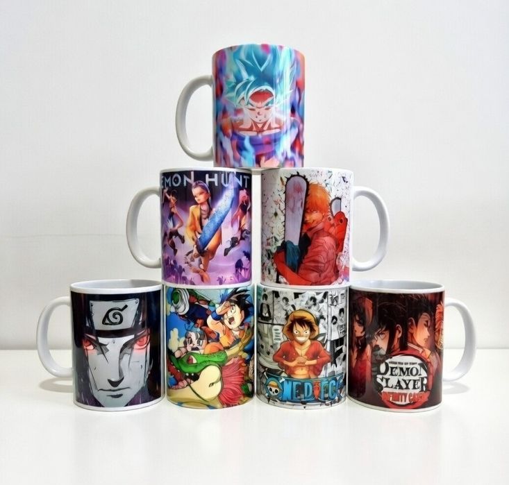 Zestaw prezentowy manga anime 7 kubkow Demon Slayer Demon Hunters Drag