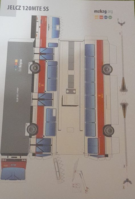 Autobus model kartonowy Jelcz 120MTE SS MZKG.ORG