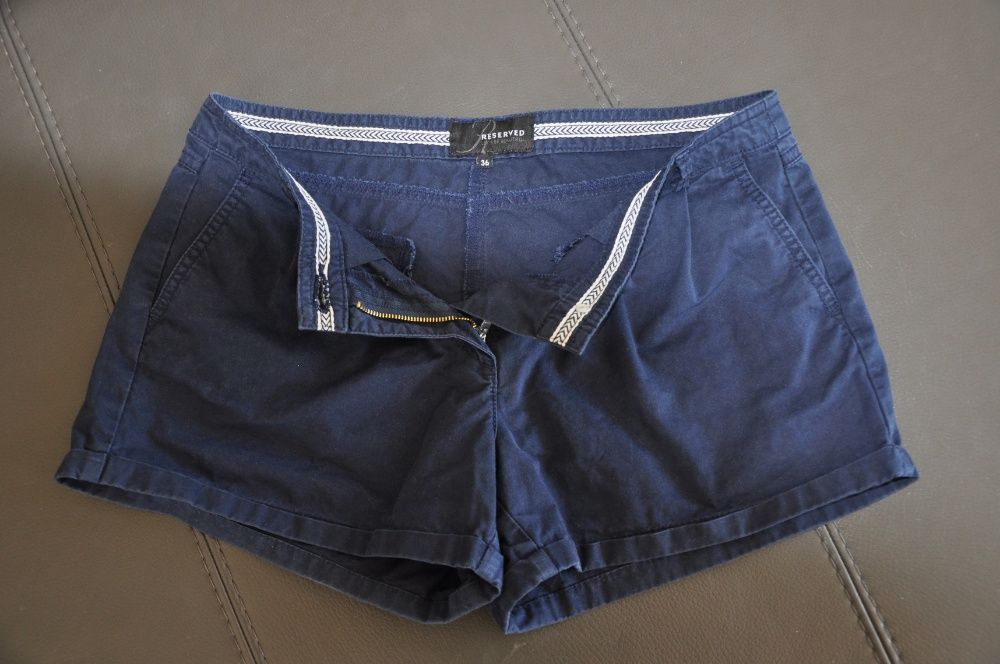 Spodenki damskie Reserved 36 krótkie granatowe szorty S Ideał bermudy