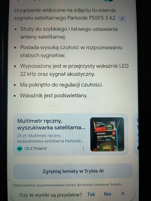 Miernik sygnału satelitarnego.