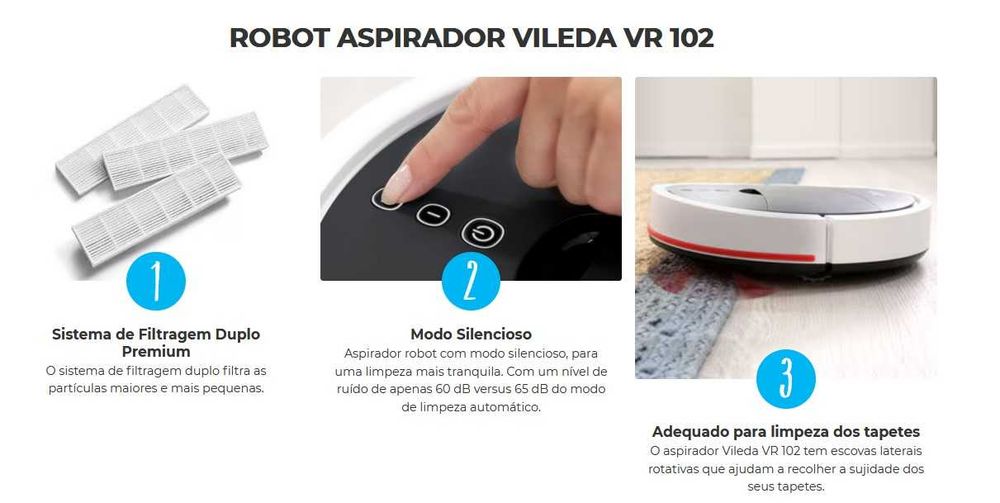 Robô Aspirador Robot Vileda VR102