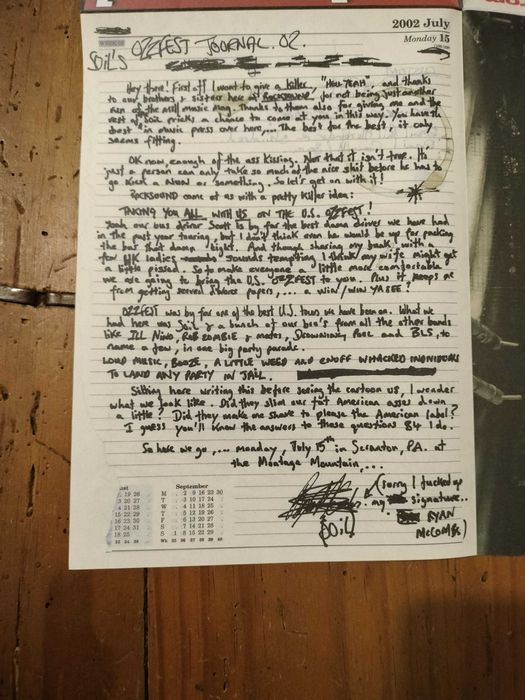 Folheto dobrável raro da banda SOiL – Ozzfest 2002