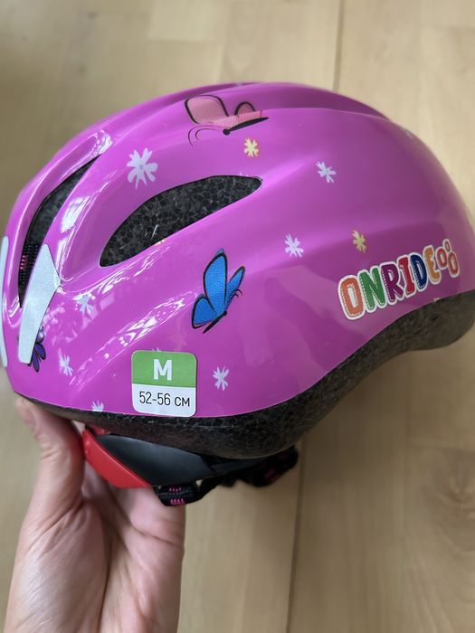 Шолом дитячий ONRIDE CLIP метелики рожевий M 52-56 СМ)