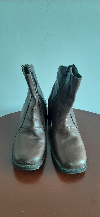 Brązowe botki skórzane Divina 36/37 Made in Spain