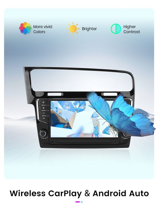 Rádio 9" Android Volkswagen Golf 7 com botões 2/32GB carplay gps NOVO