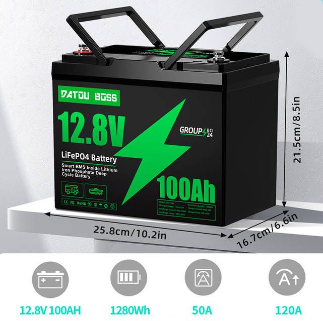 літій-залізо-фосфатний Акумулятор Datou Boss 12V 100Ah 1280w 1.3кВт