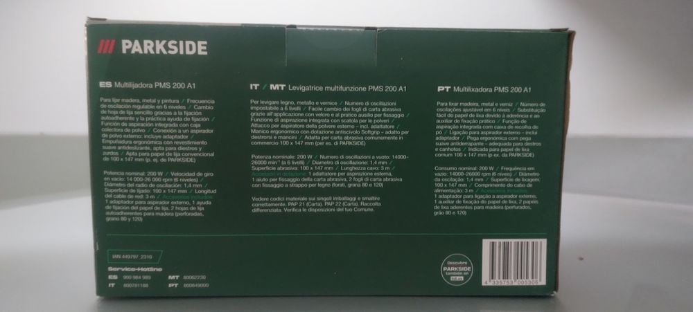 Lixadeira Multifunções Parkside PMS 200 A1