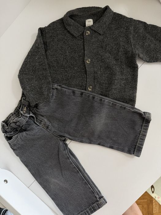 Стильний комплект джинси та кофта H&M 9-12м