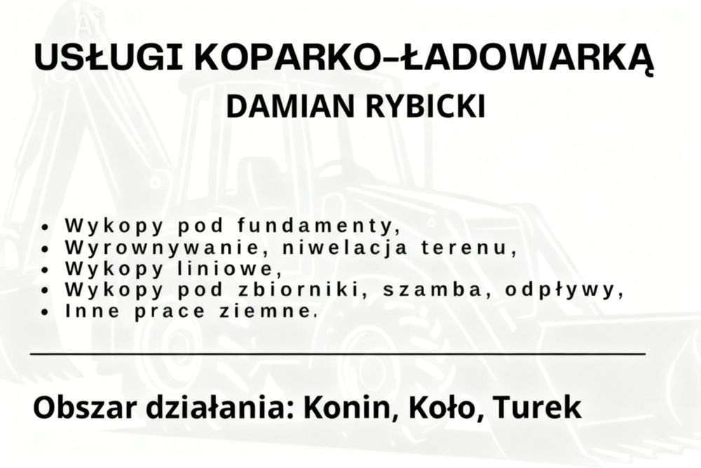 Usługi koparko-ładowarką