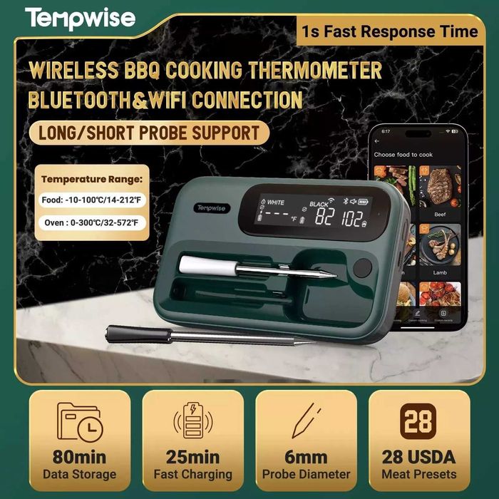 Умный безпроводной WiFi термометр Inkbird INT-14-BW TNT-12BW для Weber