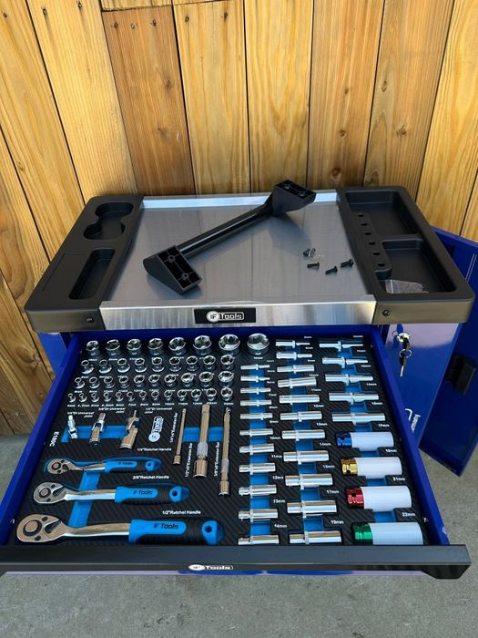 Carrinho de Ferramentas 8 gavetas completas FTools profissional