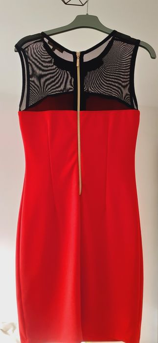 Czerwona sukienka mini S/M, elegancka sukienka wieczorowa, ołówkowa