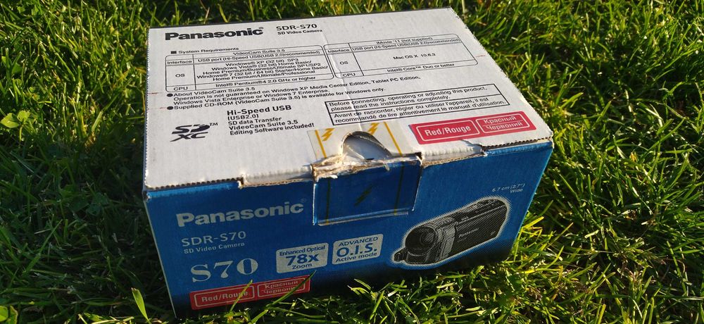 [Kamera Cyfrowa | Komplet | Działa, jednakże wyłącznie poprzez Złącze RCA z Mini-Jack 3,5mm] Panasonic SDR-S70 (78x Optyczny Zoom | MPEG2 | DVD PAL)